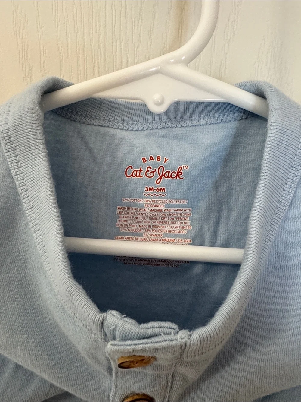 Cat & Jack short sleeve onesie with button accents